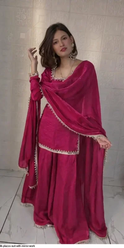 ZB 5063 Pink Fandy Silk Salwar Suit with Embroidery Work. Wedding, Party, Festive, Events Now at just ₹1949. Delivery 4-6 Working Days. Shop now. | Jump Suits, Salwar suit, Casual Suits, Creative suits, Designer Suits, Palazzo Suits, Party Wear Suits, Patiala Suits, Straight Suits