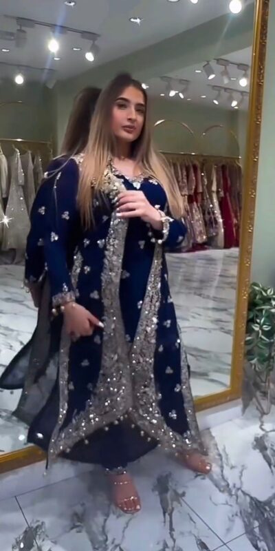 Fancy Navy Blue Georgette Embroider Work Salwar Suit | Jump Suits, Salwar suit, Casual Suits, Creative suits, Designer Suits, Palazzo Suits, Party Wear Suits, Patiala Suits, Straight Suits
