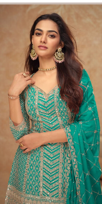 Firozi Chinon Sequence Work Salwar Suit | Jump Suits, Salwar suit, Casual Suits, Creative suits, Designer Suits, Palazzo Suits, Party Wear Suits, Patiala Suits, Straight Suits