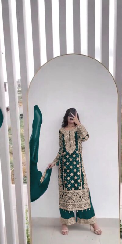 Firozi Faux Georgette Embroidery Salwar Suit | Jump Suits, Salwar suit, Casual Suits, Creative suits, Designer Suits, Palazzo Suits, Party Wear Suits, Patiala Suits, Straight Suits