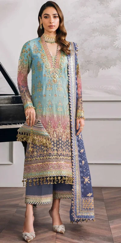 Firozi Georgette Digital Print Sequence Work Salwar Suit | Jump Suits, Salwar suit, Casual Suits, Creative suits, Designer Suits, Palazzo Suits, Party Wear Suits, Patiala Suits, Straight Suits
