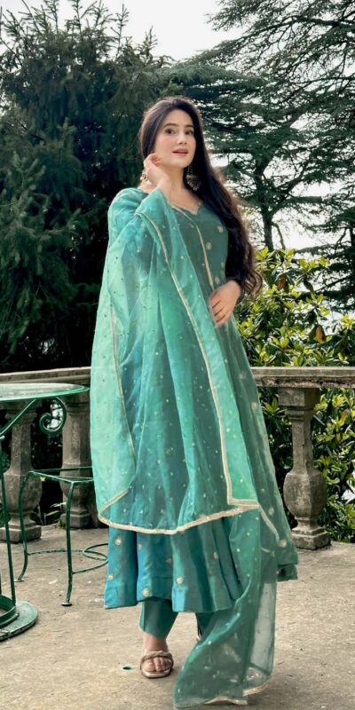Firozi Simmar Silk Embroidery Work Anarkali Suit | Anarkali Suits, Bollywood Anarkali, Creative-Anarkali, Designer Anarkali, Embroidered Anarkali, Party Wear Anarkali