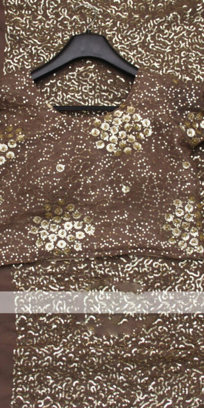 Gold Fancy Thread Sequins Work Saree | Sarees, Bollywood Sarees, Creative Sarees, Designer Sarees, Embroidered Sarees, Party Wear Sarees