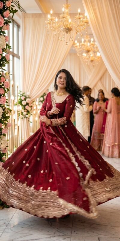 NSR 895 Red Fendy Silk Salwar Suit with Mirror Work & Embroidery Work. Best Price ₹2399. Delivery 4-6 Working Days. Shop now. | Anarkali Suits, Bollywood Anarkali, Creative-Anarkali, Designer Anarkali, Embroidered Anarkali, Party Wear Anarkali