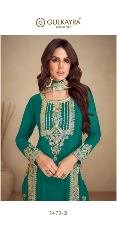 Green Chinon Multi Embroidery Work Salwar Suit | Jump Suits, Tops & Bottoms, Track Suits, Salwar suit, Casual Suits, Creative suits, Designer Suits, Palazzo Suits, Party Wear Suits, Patiala Suits, Straight Suits, Trendy Wear