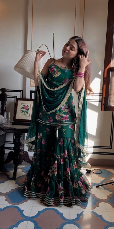 Green Faux Georgette Digital Print Work Salwar Suit | Jump Suits, Salwar suit, Casual Suits, Creative suits, Designer Suits, Palazzo Suits, Party Wear Suits, Patiala Suits, Straight Suits