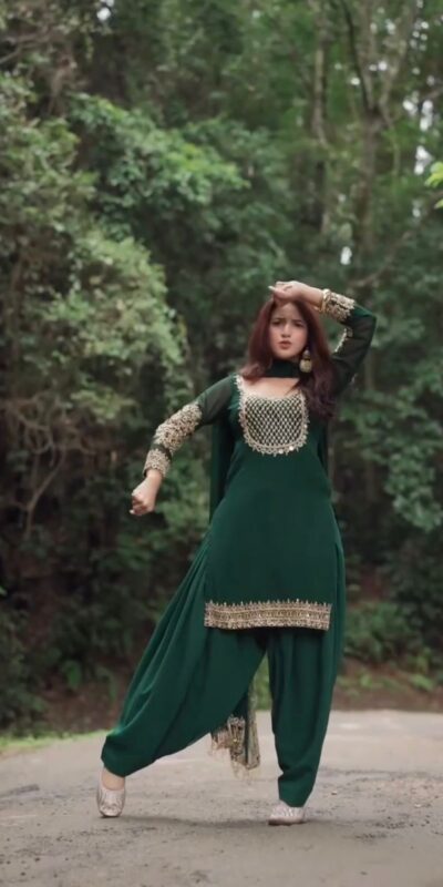 Green Faux Georgette Embroidery Work Salwar Suit | Jump Suits, Salwar suit, Casual Suits, Creative suits, Designer Suits, Palazzo Suits, Party Wear Suits, Patiala Suits, Straight Suits