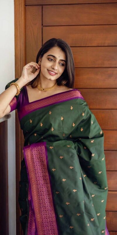 Green Lichi Silk Lace Work Border Saree | Sarees, Bollywood Sarees, Creative Sarees, Designer Sarees, Embroidered Sarees, Ethnic Saree, Modern Digital sarees, Party Wear Sarees