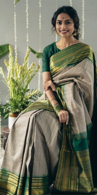 Green Lichi Silk Rich Pallu Border Saree | Sarees, Bollywood Sarees, Creative Sarees, Designer Sarees, Embroidered Sarees, Ethnic Saree, Modern Digital sarees, Party Wear Sarees