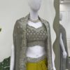 Grey American Crep Sequence Dhoti Suit | Jump Suits, Tops & Bottoms, Track Suits, Salwar suit, Casual Suits, Creative suits, Designer Suits, Palazzo Suits, Party Wear Suits, Patiala Suits, Straight Suits, Trendy Wear