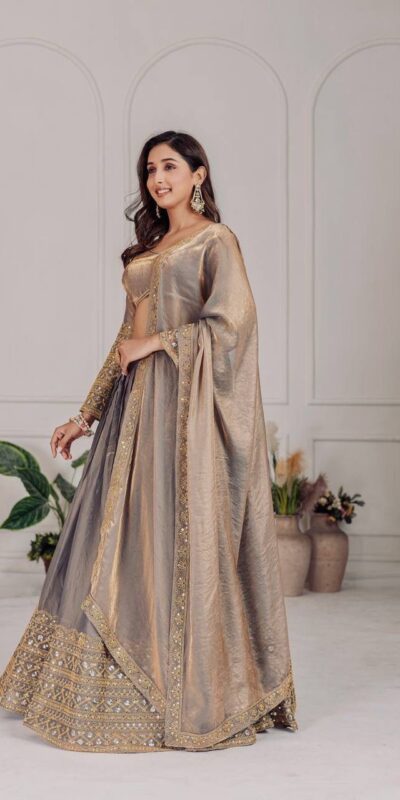 Grey Fendi Embroidery Sequins Work Lehenga Choli | Lehenga, Bollywood Lehenga, Creative Lehenga, Designer Lehenga, Embroidered Lehenga, Party Wear Lehenga