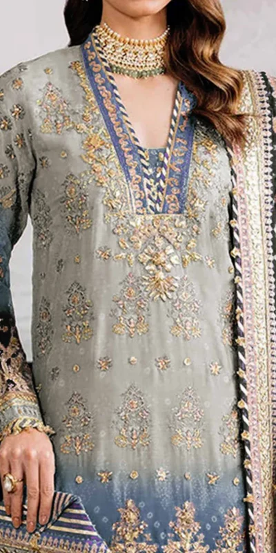 Grey Georgette Digital Print Sequence Work Salwar Suit | Jump Suits, Salwar suit, Casual Suits, Creative suits, Designer Suits, Palazzo Suits, Party Wear Suits, Patiala Suits, Straight Suits