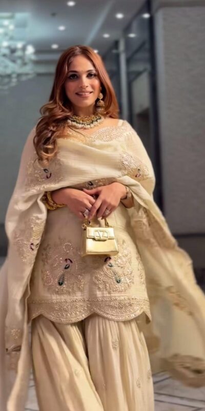 Half White Chinon Silk Sequence Work Salwar Suit | Jump Suits, Salwar suit, Casual Suits, Creative suits, Designer Suits, Palazzo Suits, Party Wear Suits, Patiala Suits, Straight Suits