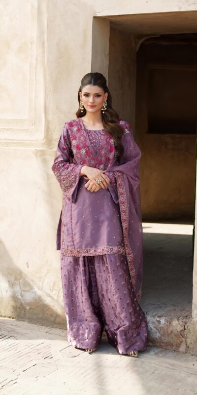 Lavender Chinnon Silk With Embroider Salwar Suit | Jump Suits, Salwar suit, Casual Suits, Creative suits, Designer Suits, Palazzo Suits, Party Wear Suits, Patiala Suits, Straight Suits
