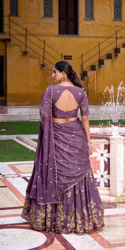 Lavender Chocolate Crush Embroidery Work Lehenga Choli | Lehenga, Bollywood Lehenga, Creative Lehenga, Designer Lehenga, Embroidered Lehenga, Party Wear Lehenga