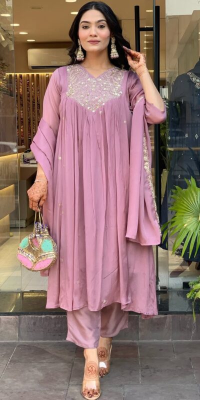 Lavender Cotton Silk Mirror Work Salwar Suit | Jump Suits, Salwar suit, Casual Suits, Creative suits, Designer Suits, Palazzo Suits, Party Wear Suits, Patiala Suits, Straight Suits