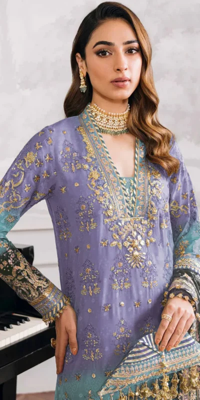 Lavender Georgette Digital Print Sequence Work Salwar Suit | Jump Suits, Salwar suit, Casual Suits, Creative suits, Designer Suits, Palazzo Suits, Party Wear Suits, Patiala Suits, Straight Suits