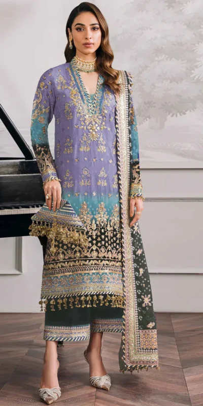 Lavender Georgette Digital Print Sequence Work Salwar Suit | Jump Suits, Salwar suit, Casual Suits, Creative suits, Designer Suits, Palazzo Suits, Party Wear Suits, Patiala Suits, Straight Suits