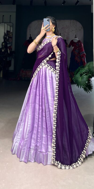 Lavender Jacquard Weaving Lehenga Choli | Lehenga, Bollywood Lehenga, Creative Lehenga, Designer Lehenga, Embroidered Lehenga, Party Wear Lehenga