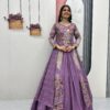 Lavender Vichitra Sequence Work Lehenga Choli | Lehenga, Bollywood Lehenga, Creative Lehenga, Designer Lehenga, Embroidered Lehenga, Party Wear Lehenga