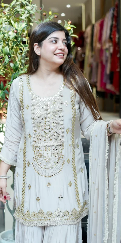 Light Grey Georgette With Sequence Work Salwar Suit | Jump Suits, Salwar suit, Casual Suits, Creative suits, Designer Suits, Palazzo Suits, Party Wear Suits, Patiala Suits, Straight Suits