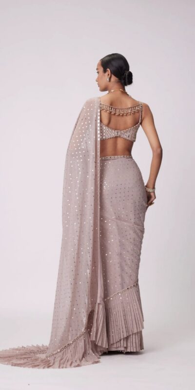 Light Peach Faux Georgette Sequence Saree | Sarees, Bollywood Sarees, Creative Sarees, Designer Sarees, Embroidered Sarees, Ethnic Saree, Modern Digital sarees, Party Wear Sarees
