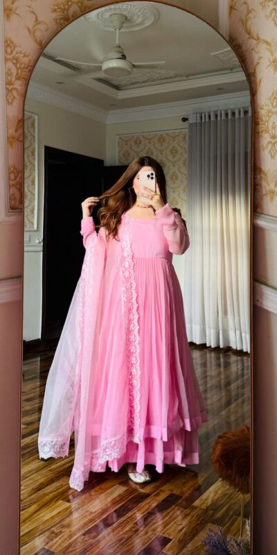 Light Pink Faux Georgette Thread Sequence Salwar Suit | Jump Suits, Salwar suit, Casual Suits, Creative suits, Designer Suits, Palazzo Suits, Party Wear Suits, Patiala Suits, Straight Suits