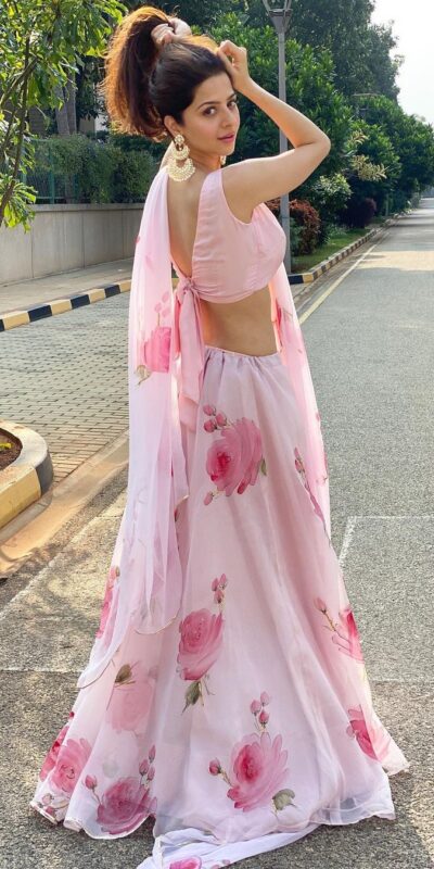Light Pink Georgette Digital Print Lehenga Choli | Lehenga, Bollywood Lehenga, Creative Lehenga, Designer Lehenga, Embroidered Lehenga, Party Wear Lehenga