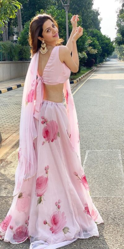 Light Pink Georgette Digital Print Lehenga Choli | Lehenga, Bollywood Lehenga, Creative Lehenga, Designer Lehenga, Embroidered Lehenga, Party Wear Lehenga