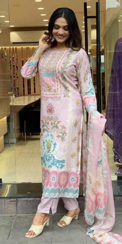 Light Pink Maslin Digital Printed Salwar Suit | Jump Suits, Salwar suit, Casual Suits, Creative suits, Designer Suits, Palazzo Suits, Party Wear Suits, Patiala Suits, Straight Suits