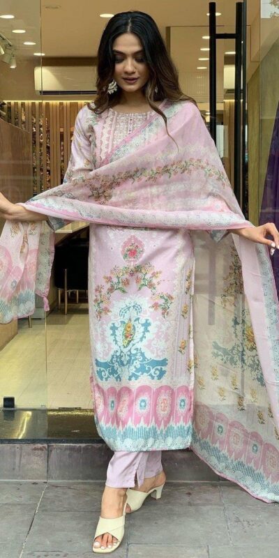 Light Pink Maslin Digital Printed Salwar Suit | Jump Suits, Salwar suit, Casual Suits, Creative suits, Designer Suits, Palazzo Suits, Party Wear Suits, Patiala Suits, Straight Suits