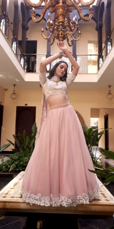 Light Pink Weone Silk Sequins Work Lehenga Choli | Lehenga, Bollywood Lehenga, Creative Lehenga, Designer Lehenga, Embroidered Lehenga, Party Wear Lehenga