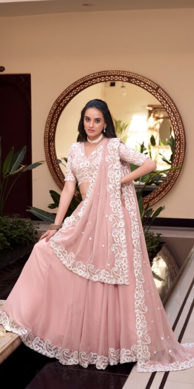 Light Pink Weone Silk Sequins Work Lehenga Choli | Lehenga, Bollywood Lehenga, Creative Lehenga, Designer Lehenga, Embroidered Lehenga, Party Wear Lehenga