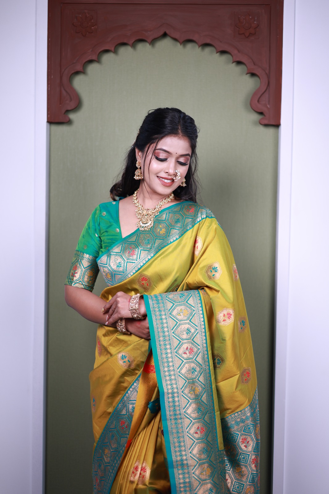 Lime Yellow Soft Paithani Silk Zari Lace Work Saree | Sarees, Bollywood Sarees, Creative Sarees, Designer Sarees, Embroidered Sarees, Ethnic Saree, Modern Digital sarees, Party Wear Sarees