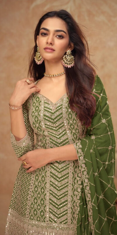 Mahendi Chinon Sequence Work Salwar Suit | Jump Suits, Salwar suit, Casual Suits, Creative suits, Designer Suits, Palazzo Suits, Party Wear Suits, Patiala Suits, Straight Suits