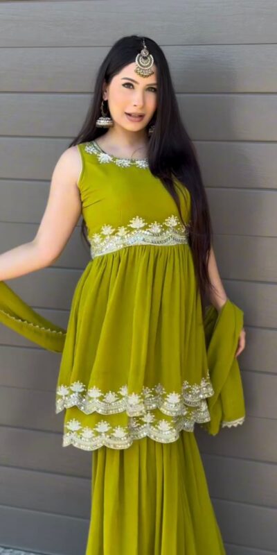 Mahendi Faux Georgette Lace Work Salwar Suit | Jump Suits, Salwar suit, Casual Suits, Creative suits, Designer Suits, Palazzo Suits, Party Wear Suits, Patiala Suits, Straight Suits