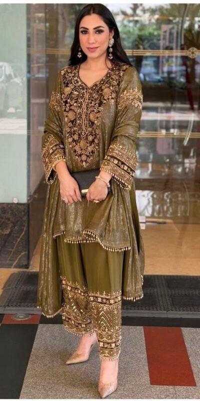 Mahendi Nylon With Embroidery Work Salwar Suit | Jump Suits, Salwar suit, Casual Suits, Creative suits, Designer Suits, Palazzo Suits, Party Wear Suits, Patiala Suits, Straight Suits