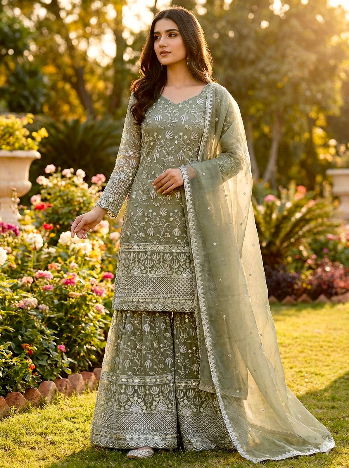 Mahendi Pure Organza Silk Embroidery Work Salwar Suit | Jump Suits, Salwar suit, Casual Suits, Creative suits, Designer Suits, Palazzo Suits, Party Wear Suits, Patiala Suits, Straight Suits