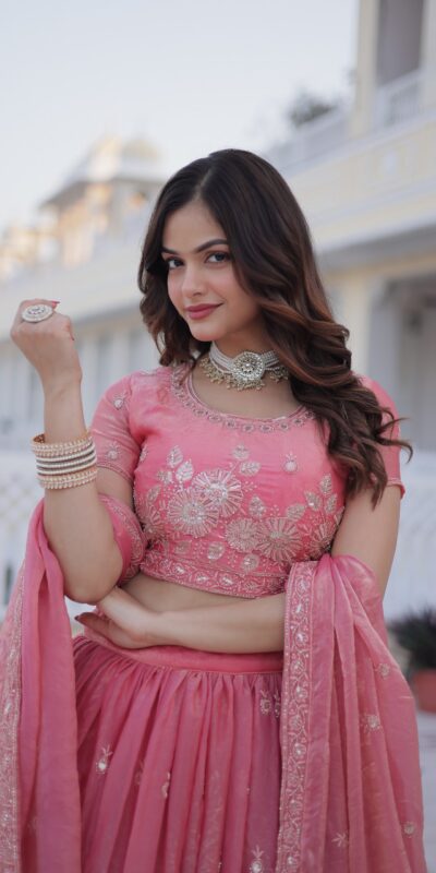 Majestic Gajri Fendi Silk Embroider Work Lehenga Choli | Lehenga, Bollywood Lehenga, Creative Lehenga, Designer Lehenga, Embroidered Lehenga, Party Wear Lehenga
