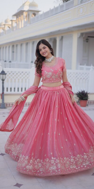 Majestic Gajri Fendi Silk Embroider Work Lehenga Choli | Lehenga, Bollywood Lehenga, Creative Lehenga, Designer Lehenga, Embroidered Lehenga, Party Wear Lehenga
