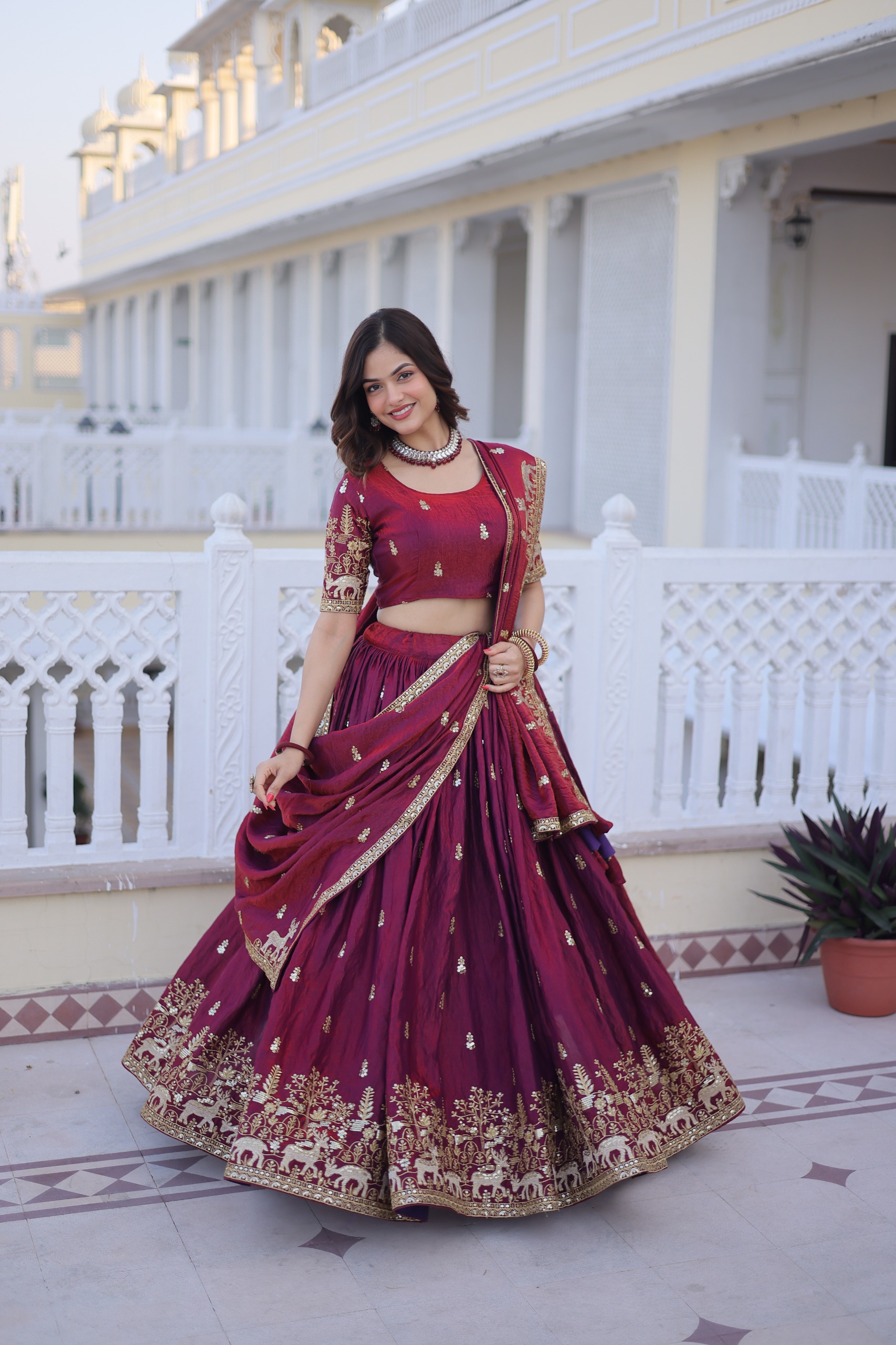 Majestic Maroon Fendi Silk Embroider Work Lehenga Choli | Lehenga, Bollywood Lehenga, Creative Lehenga, Designer Lehenga, Embroidered Lehenga, Party Wear Lehenga