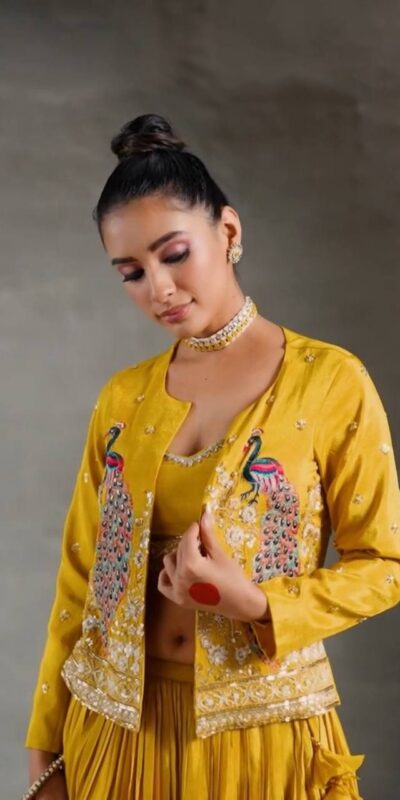 Majestic Yellow Chinon Thread Work Lehenga Choli | Lehenga, Bollywood Lehenga, Creative Lehenga, Designer Lehenga, Embroidered Lehenga, Party Wear Lehenga