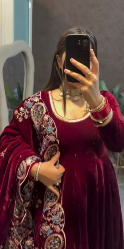 Maroon 9000 Velvet Embroidery Lace Work Salwar Suit | Jump Suits, Salwar suit, Casual Suits, Creative suits, Designer Suits, Palazzo Suits, Party Wear Suits, Patiala Suits, Straight Suits