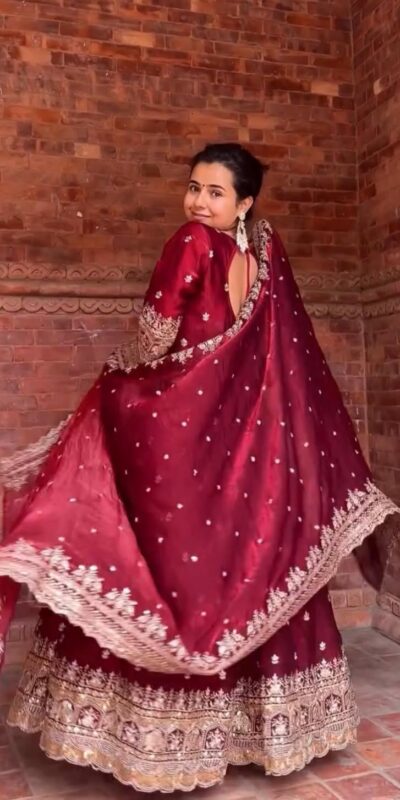 Maroon Fendy Silk Embroidery Work Salwar Suit | Jump Suits, Salwar suit, Casual Suits, Creative suits, Designer Suits, Palazzo Suits, Party Wear Suits, Patiala Suits, Straight Suits