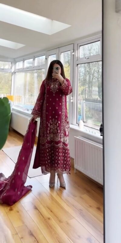 Maroon Georgette Embroidery Salwar Suit | Jump Suits, Salwar suit, Casual Suits, Creative suits, Designer Suits, Palazzo Suits, Party Wear Suits, Patiala Suits, Straight Suits