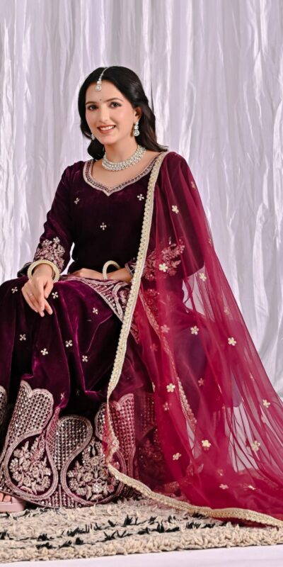 Maroon Pure Viscous Velvet Embroidery Work Salwar Suit | Jump Suits, Tops & Bottoms, Track Suits, Salwar suit, Casual Suits, Creative suits, Designer Suits, Palazzo Suits, Party Wear Suits, Patiala Suits, Straight Suits, Trendy Wear