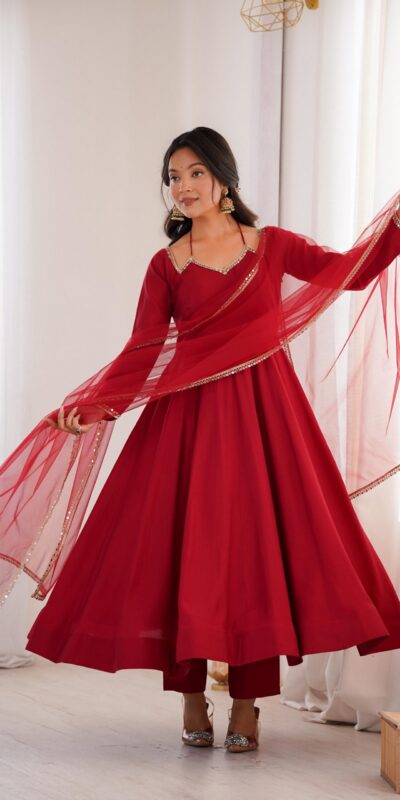 Maroon Soft Nylon Net Mirror Lace Work Anarkali Suit | Anarkali Suits, Bollywood Anarkali, Creative-Anarkali, Designer Anarkali, Embroidered Anarkali, Party Wear Anarkali