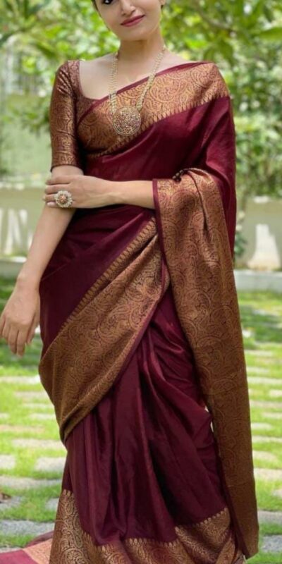 Maroon Soft Silk Cloth Jacquard All Over Saree | Sarees, Bollywood Sarees, Creative Sarees, Designer Sarees, Embroidered Sarees, Ethnic Saree, Modern Digital sarees, Party Wear Sarees