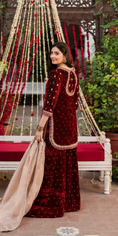 Maroon Viscose Velvet Lace Work Salwar Suit | Jump Suits, Tops & Bottoms, Track Suits, Salwar suit, Casual Suits, Creative suits, Designer Suits, Palazzo Suits, Party Wear Suits, Patiala Suits, Straight Suits, Trendy Wear