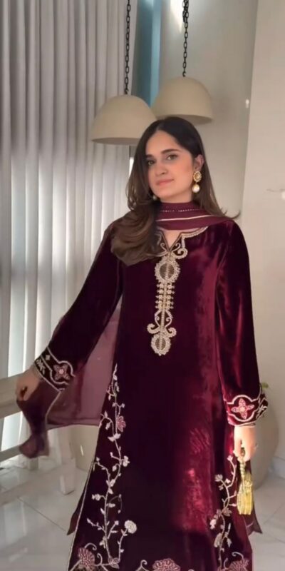 Maroon Viscose Velvet With Lace Work Salwar Suit | Lehenga, Bollywood Lehenga, Creative Lehenga, Designer Lehenga, Embroidered Lehenga, Party Wear Lehenga